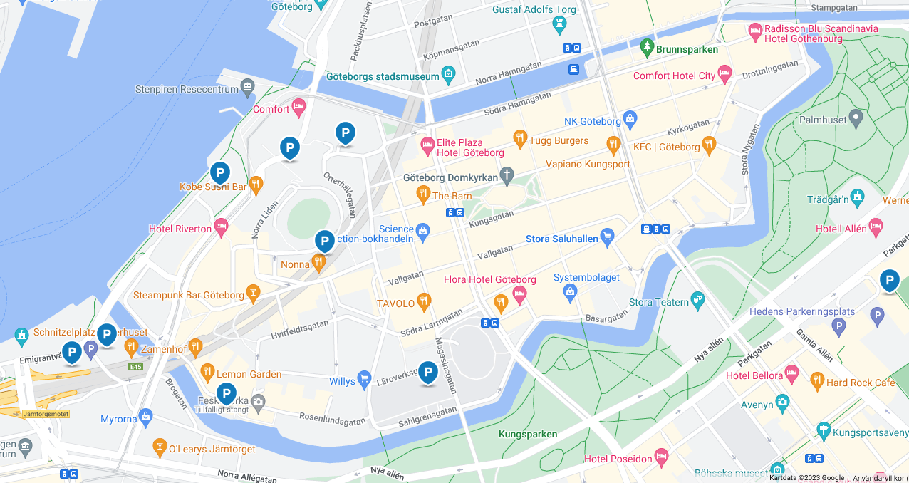 Parkeringskarta Ströms Göteborg